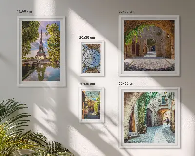 Wanddecoratie compositie Betoverende uitzichten op Europese steden