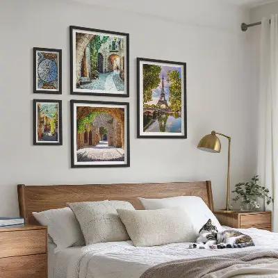 Wanddecoratie compositie Betoverende uitzichten op Europese steden