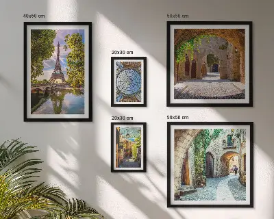 Wanddecoratie compositie Betoverende uitzichten op Europese steden