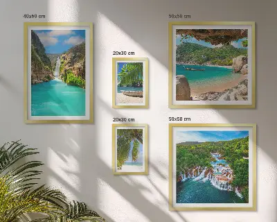 Wanddecoratie met tropische watervallen galerijwand