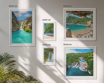 Wanddecoratie met tropische watervallen galerijwand