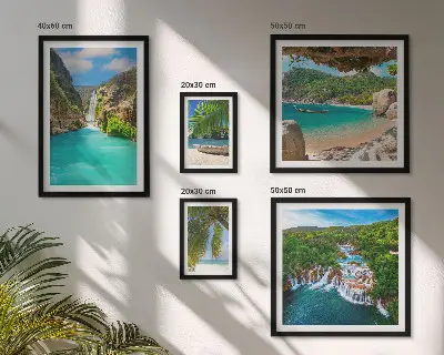Wanddecoratie met tropische watervallen galerijwand