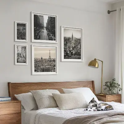 Wanddecoratie compositie Stadspanorama's van Europese hoofdsteden