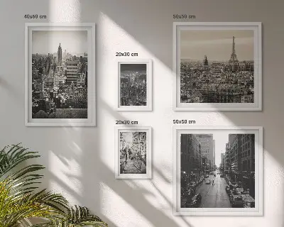 Wanddecoratie compositie Stadspanorama's van Europese hoofdsteden