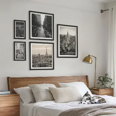 Wanddecoratie compositie Stadspanorama's van Europese hoofdsteden