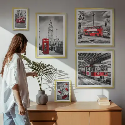 Wanddecoratie compositie met Londense motieven en accenten