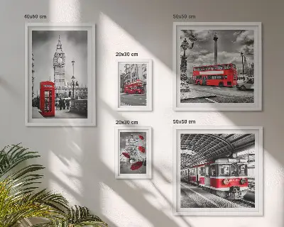 Wanddecoratie compositie met Londense motieven en accenten