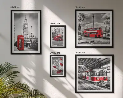 Wanddecoratie compositie met Londense motieven en accenten