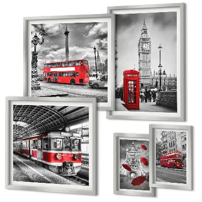 Wanddecoratie compositie met Londense motieven en accenten