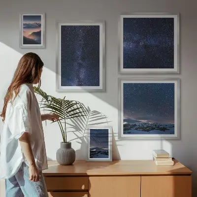 Moderne schilderijen set Kosmische hemellandschappen