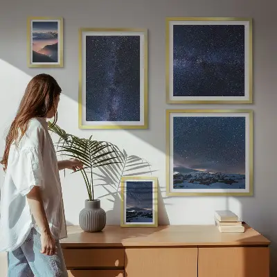 Moderne schilderijen set Kosmische hemellandschappen