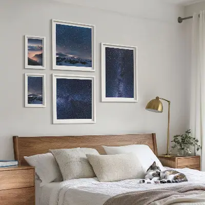 Moderne schilderijen set Kosmische hemellandschappen