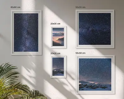 Moderne schilderijen set Kosmische hemellandschappen