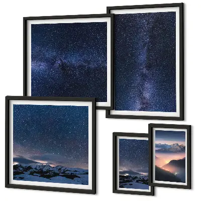 Moderne schilderijen set Kosmische hemellandschappen