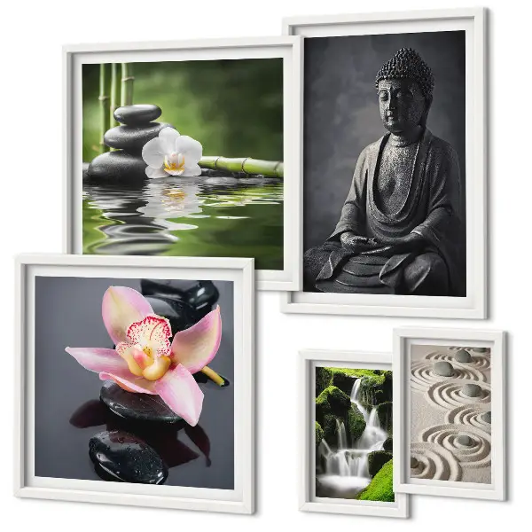 Gallery wall met de ontspannende zen-sfeer van de natuur