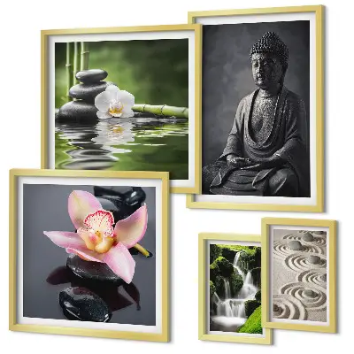 Gallery wall met de ontspannende zen-sfeer van de natuur
