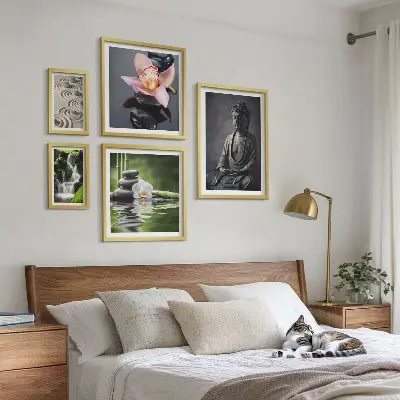 Gallery wall met de ontspannende zen-sfeer van de natuur