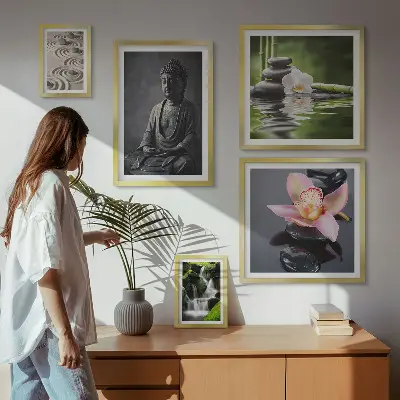 Gallery wall met de ontspannende zen-sfeer van de natuur