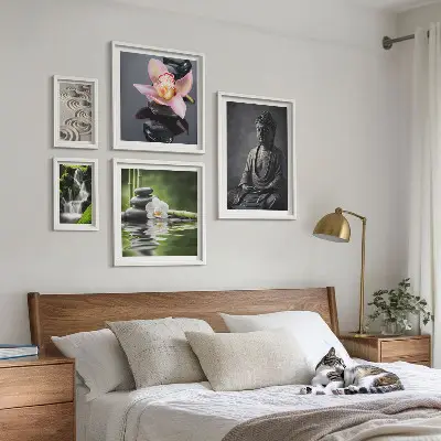Gallery wall met de ontspannende zen-sfeer van de natuur