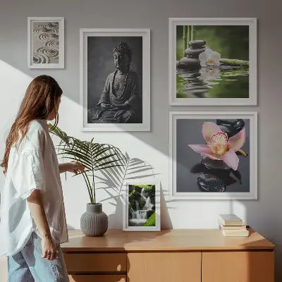 Gallery wall met de ontspannende zen-sfeer van de natuur