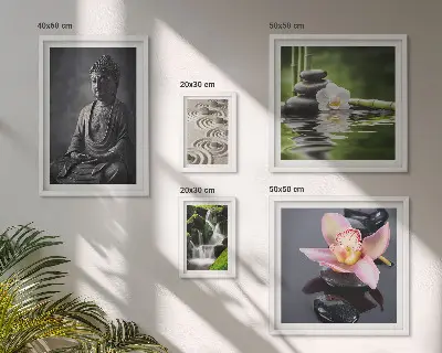 Gallery wall met de ontspannende zen-sfeer van de natuur