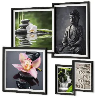 Gallery wall met de ontspannende zen-sfeer van de natuur