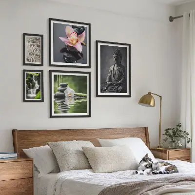 Gallery wall met de ontspannende zen-sfeer van de natuur