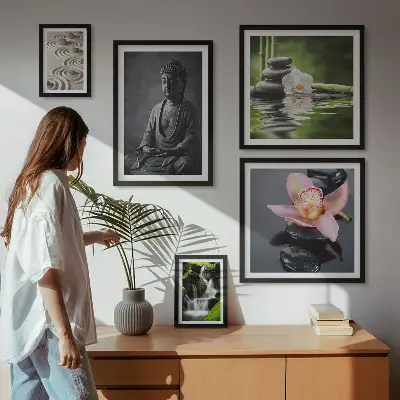 Gallery wall met de ontspannende zen-sfeer van de natuur