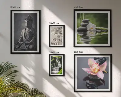 Gallery wall met de ontspannende zen-sfeer van de natuur