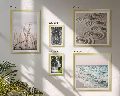 Wanddecoratie compositie ontspannend en rustgevend water in de natuur