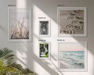 Wanddecoratie compositie ontspannend en rustgevend water in de natuur