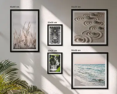 Wanddecoratie compositie ontspannend en rustgevend water in de natuur