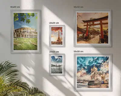 Moderne schilderijen set Iconen van de wereldarchitectuur