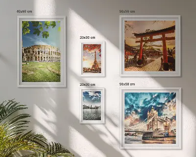 Moderne schilderijen set Iconen van de wereldarchitectuur