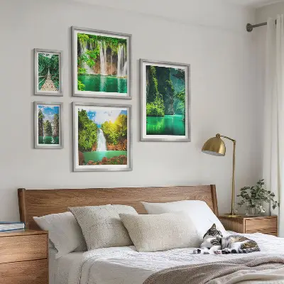 Gallery wall tropische watervallen in de groene natuur