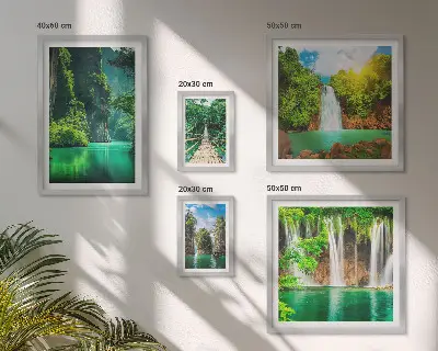 Gallery wall tropische watervallen in de groene natuur