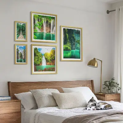 Gallery wall tropische watervallen in de groene natuur
