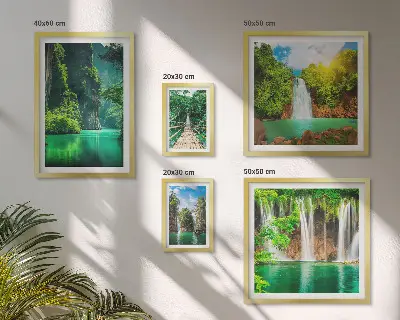 Gallery wall tropische watervallen in de groene natuur
