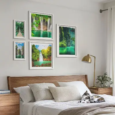 Gallery wall tropische watervallen in de groene natuur