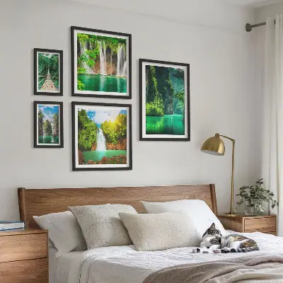 Gallery wall tropische watervallen in de groene natuur