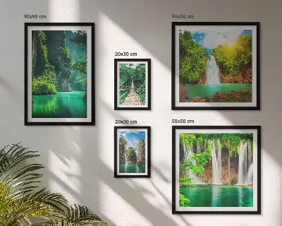 Gallery wall tropische watervallen in de groene natuur