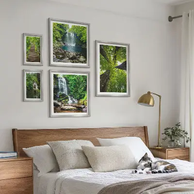 Wanddecoratie compositie Groene landschappen met watervallen
