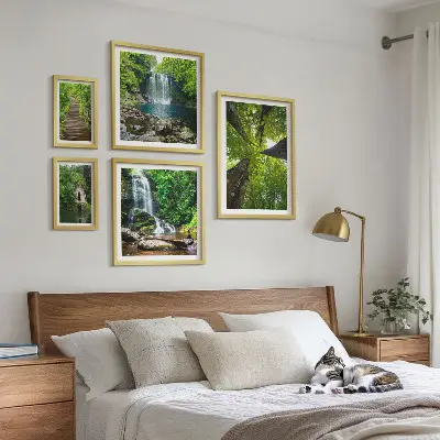 Wanddecoratie compositie Groene landschappen met watervallen