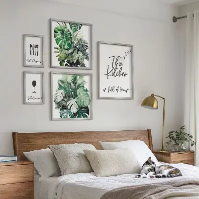 Wanddecoratie met positieve slogans voor keukenplanten