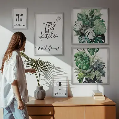 Wanddecoratie met positieve slogans voor keukenplanten