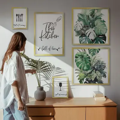Wanddecoratie met positieve slogans voor keukenplanten