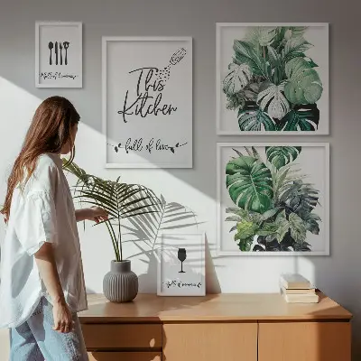 Wanddecoratie met positieve slogans voor keukenplanten