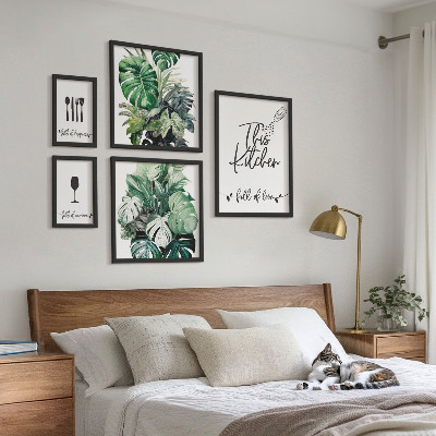 Wanddecoratie compositie Positieve slogans voor keukenplanten