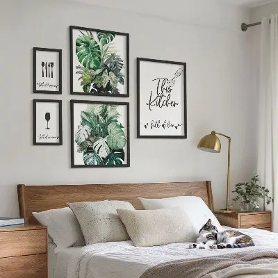Wanddecoratie met positieve slogans voor keukenplanten