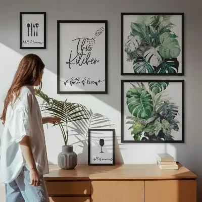 Wanddecoratie met positieve slogans voor keukenplanten